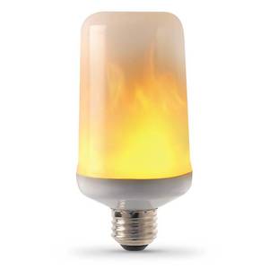 lot 49809 image: Feit Electric 3-Watt T60 Flame Design LED Light Bulb Soft White