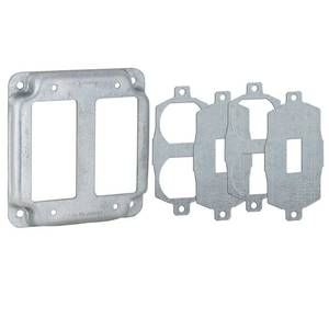 lot 49883 image: Raco 809U 4-316 12 Raised Square Universal 2 Device Crushed Corner Cover