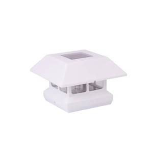 lot 49884 image: Veranda 4 in. x 4 in. 7 Lumens White Plastic Solar Post Cap (Common 4 in. x 4 in.  Actual 3-58 in. x 3-58 in. )
