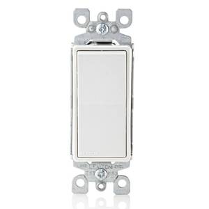 lot 49886 image: Leviton M32-5601-2WM 15 Amp White Residential Grade Decora AC Quiet Rocker Switches 10 Count