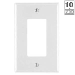 lot 49890 image: leviton pj26-wm 1-gang decoragfci wallplate, 10-pack, white