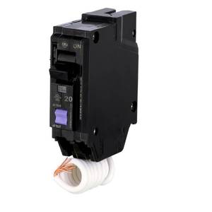 lot 49918 image: GE Q-Line 20 Amp Single-Pole Dual Function Arc FaultGFCI Breaker