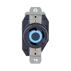 lot 49920 image: 30 Amp 250-Volt 3-Wire Locking Single Outlet, Black