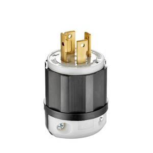 lot 49921 image: Leviton 30 Amp 125250-Volt Locking Plug, Black and White