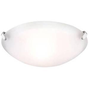 lot 49923 image: Commercial Electric 10 in. 1-Light Brushed Nickel Flush Mount with White Glass Shade