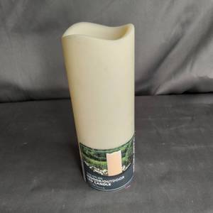 lot 49932 image: Hampton Bay 3 In. X 8 In. Battery Operated Outdoor Patio Resin Led Candle