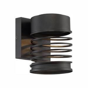 lot 49934 image: Home Decorators Collection Masena 1-Light Sand Black Outdoor Integrated LED Wall Lantern Sconce Small