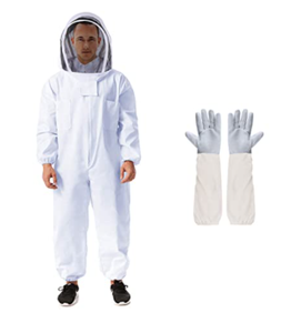lot 9182 image: Professional Bee Jacket with Pants, Apiarist Beekeeping Suit Jacket with Ventilated Fencing Veil & Sheepskin Gloves, Beekeeper Suit for Backyard and Beginner Beekeepers, Bee Outfit Costume Pullover