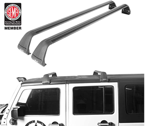 lot 9244 image: Hooke Road Roof Rack Cross Bars Kayak Cargo Carriers Compatible with Jeep Wrangler JK JL Gladiator JT 2007-2021 (4-Door Hard Top)