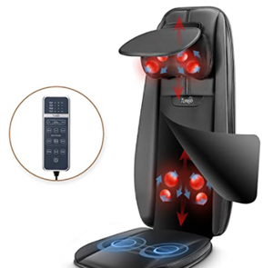 lot 9309 image: TUREJO SHIATSU NECJ & BACK MADDAGE CHAIR PAD WITH HEAT & VIBRATION FEATURES FOR HOMECAROFFICE ,(MODEL # MD-83331A)