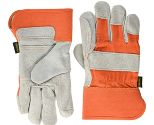 lot 47250 image: LARGE FIRM GRIP TOUGH WORKINY GLOVES SUEDE DOUBLE LEATHER PALM