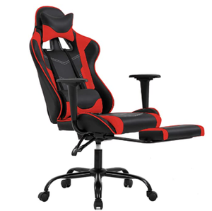 lot 47319 image: LIONROAR Gaming Chair Racing Style Ergonomic Computer Gamer Executive Chair with Lumbar Support, Adjustable Armrest Headrest Footrest Swivel Rolling Chair (Red)