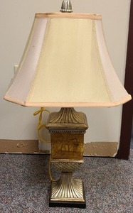 lot 21007 image: table lamp with brushed metal base