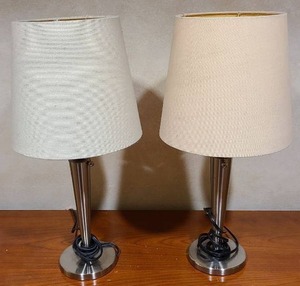 lot 21008 image: lot of 2 polished metal desk lamps