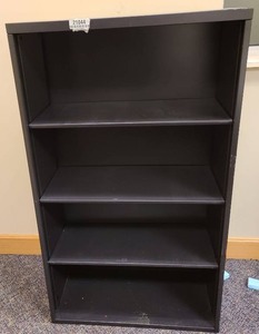 lot 21044 image: metal bookcase with 3 adjustable shelves