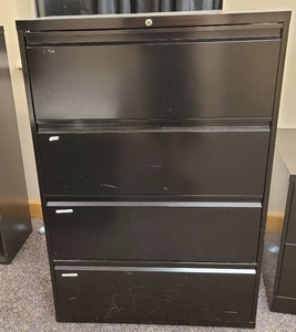 lot 21045 image: large metal filing cabinet with 4 drawers