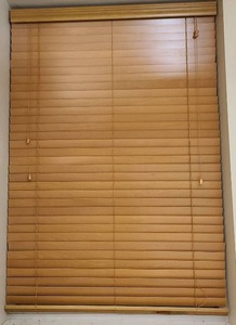 lot 21048 image: wood blinds 46 inch wide 68 inches long