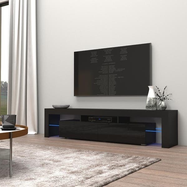 lot 2241 image: 16 Color LED Remote Control Light System (Goes with Meble Milano - 200 Wall Mounted Modern Floating 79-inch TV Stand)