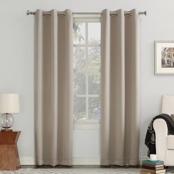 lot 2408 image: Sun Zero Hayden Grommet Blackout Single Curtain Panel (Set of two) - Retail $25.49