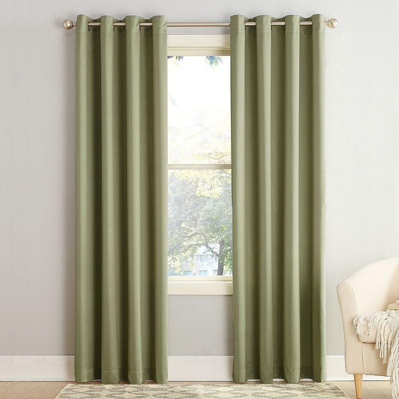 lot 2380 image: Sun Zero  Grant 54 x 63 Grommet Top Curtain Panel - Sage  - Retail $37.99