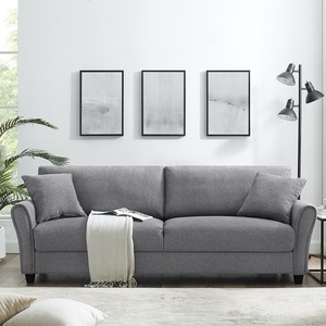 lot 301 image: Tribesigns 85 Inch Couch Sofa Modern Upholstered Linen Sofa Soft Couch for Living Room- Retail $519.99