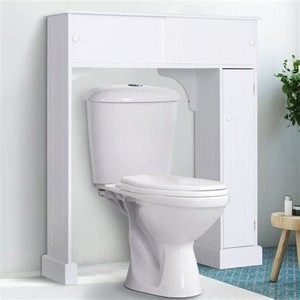 lot 314 image: HOMCOM - Freestanding Over Toilet Bathroom Storage Cabinet - Retail $106.49