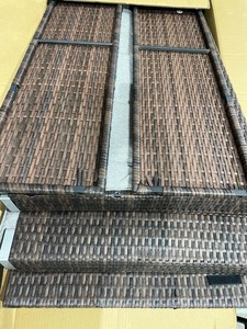 lot 317 image: Cosiest 4 piece Outdoor Wicker Patio Set SKU c2008046-Partial  This Box Contains Only &nbspSeat Back, Seat Base, Front Panel &amp Some Cushions