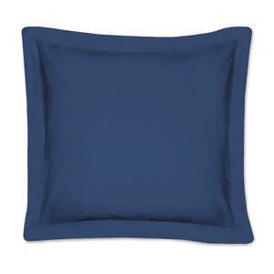 lot 342 image: Fresh Ideas  - Poplin Tailored Pillow Euro Sham Bedding -  Navy - Retail $17.99