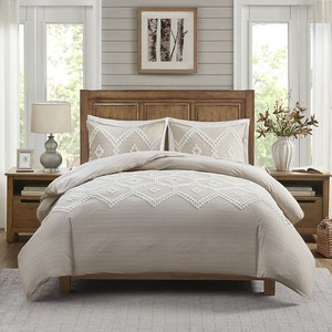 lot 350 image: Madison Park - Teague KingCalifornia King Cotton Duvet Cover Set of 3 Bedding - Retail $109.99