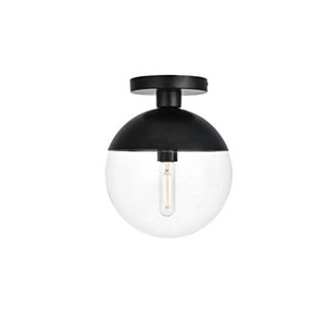 lot 359 image: Living District - Eclipse Flush Mount - Black and Clear Light - Retail $48.98