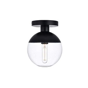 lot 360 image: Living District - Clear Glass 1 Light Flush Mount - Black - Retail $60.00