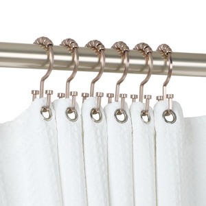 lot 364 image: Utopia Alley Deco - Flat Double Roller Shower Curtain Hooks (Set of 12) - Retail $15.67