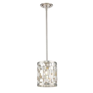 lot 370 image: Z-Lite - 9.75 in. One Light Mini Pendant with Clear Crystal Shade - Retail $214.00