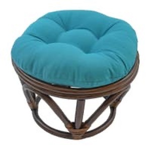 lot 372 image: Blazing Needles - 18 Footstool Cushion - Turquoise Blue  - Chusion Only - Retail $27.44