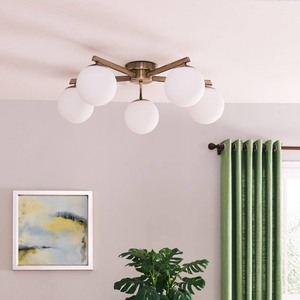 lot 374 image: Carson Carrington-  Lynda Midcentury Modern Sputnik Globe Semi-Flush Mount Light- Retail$154.99