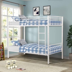 lot 377 image: Porch and Den - Alder Kids Toddler Metal Twin over Twin Bunk Retail $210.47