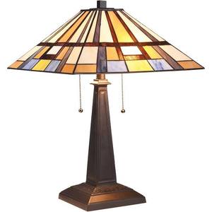 lot 380 image: Chloe Tiffany Style Mission Design - 2 Light - Blackish Bronze Base - Retail $141.29