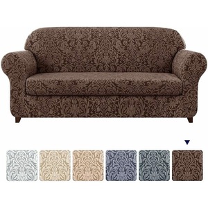 lot 322 image: Subrtex Home Decor - 2 Piece Loveseat Paisley Slipcover - Retail $65.99