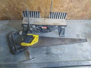 lot 227 image: Mitre Box, Saw, and C Clamp
