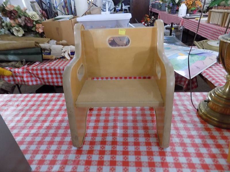 lot 5049 image: Childs Wooden ChairBooster