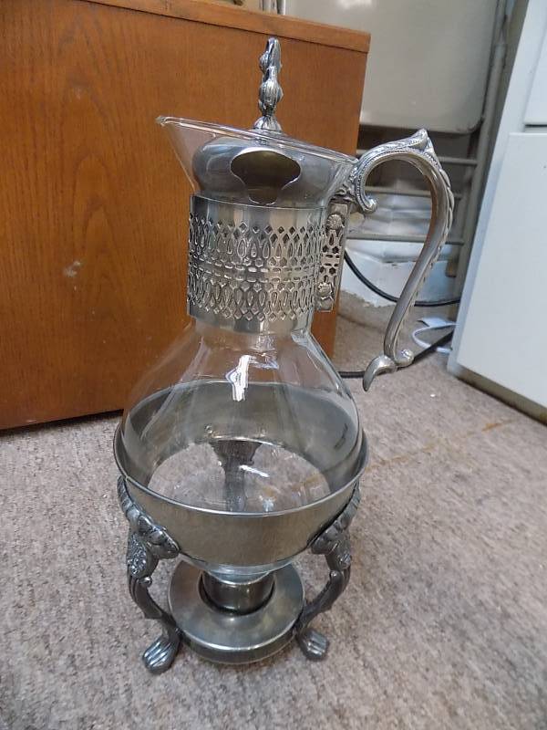 lot 5113 image: Crystal & Silver Coffee Urn