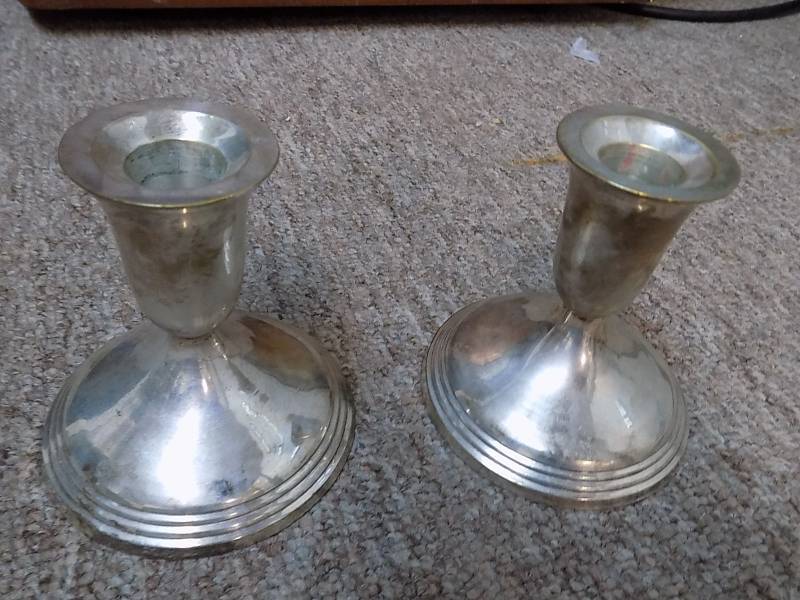 lot 5115 image: Silver Taper Holders