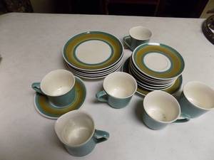 lot 5440 image: Retro Teal Color Dish Set