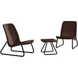 lot 4648 image: Outdoor High Back Wicker Patio Chat Set