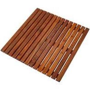 lot 4667 image: Nordic Style Oiled Teak Shower Mat
