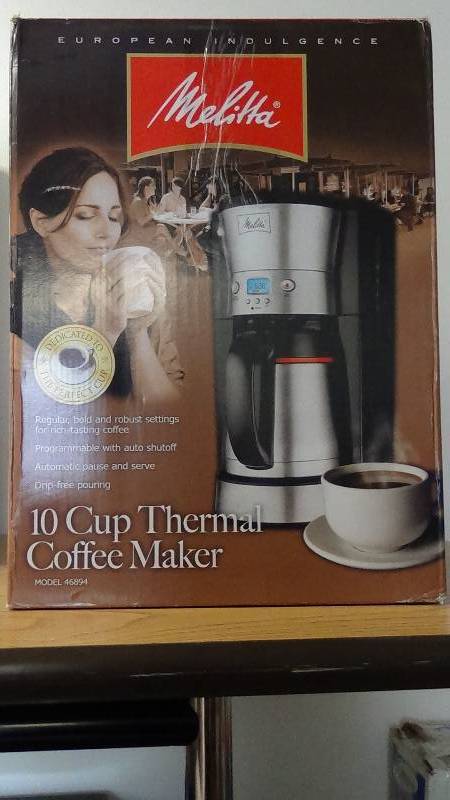 lot 3014 image: Melitta 10-Cup Coffee Maker with Vacuum Stainless Thermal Carafe