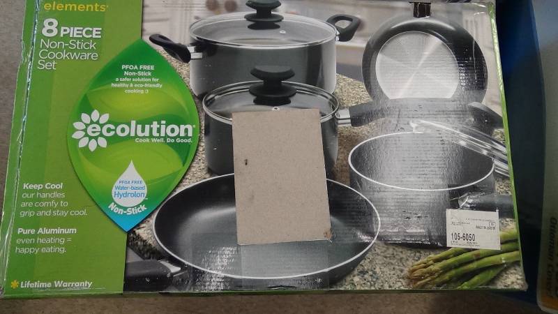 lot 3015 image: Ecolution Elements 8 Piece Cookware Set