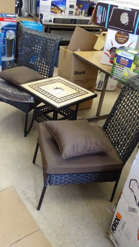 lot 3002 image: All Weather Wicker 3pc. Bistro Set