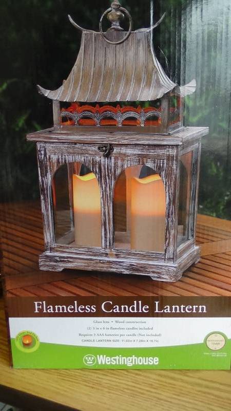 lot 3037 image: Westinghouse Lantern with Flameless Candle