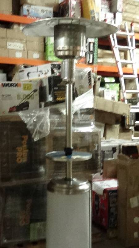 lot 3087 image: Tall Patio Heater with Table